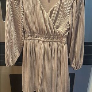 Zunie Kids Formal Dress in Metallic Gold